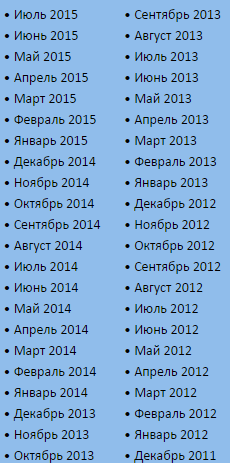 компактный вывод архивов на сайте