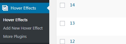 настройки hover effects 