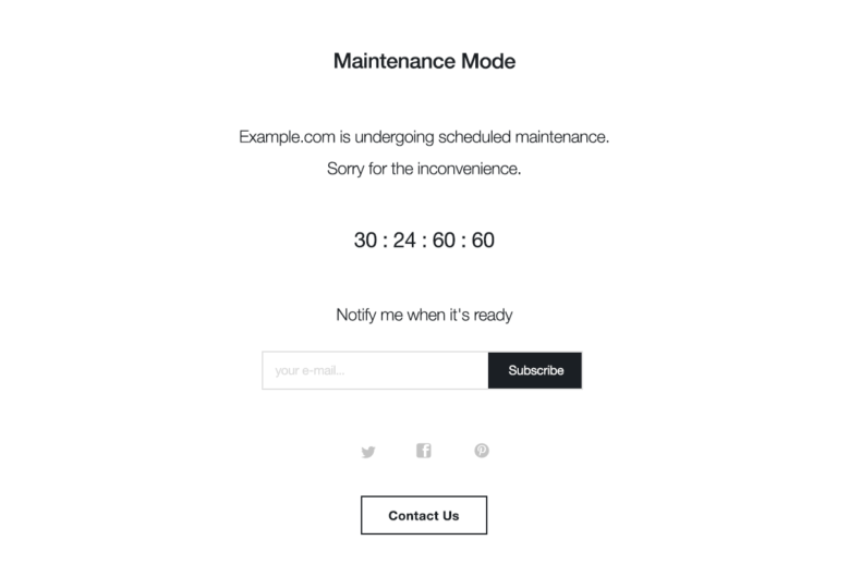 maintenance mode